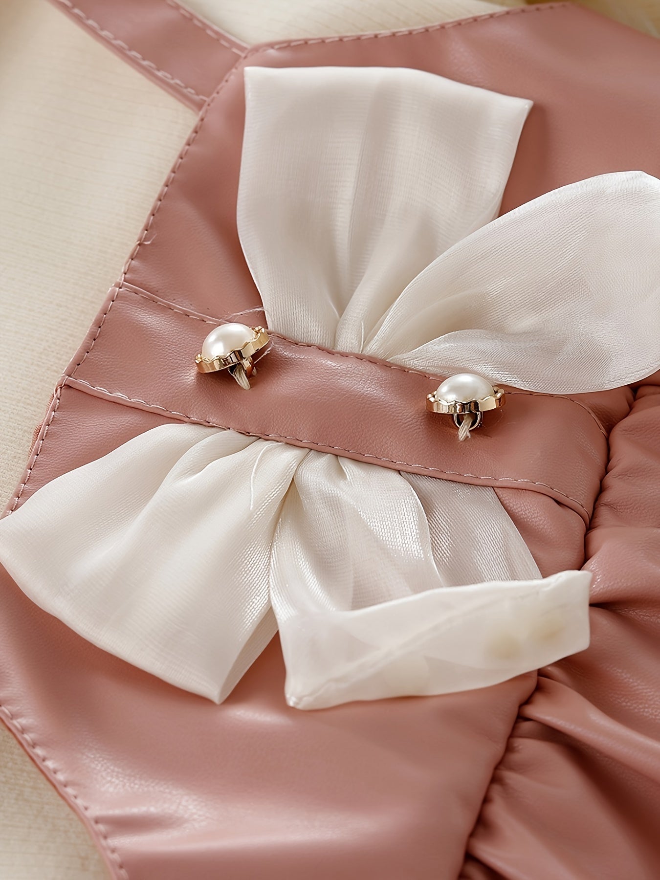 Sweet Girls Puff Long Sleeve Bow Dress Splicing Dress