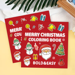 Christmas Coloring Book with Stickers - Single Sided Designs