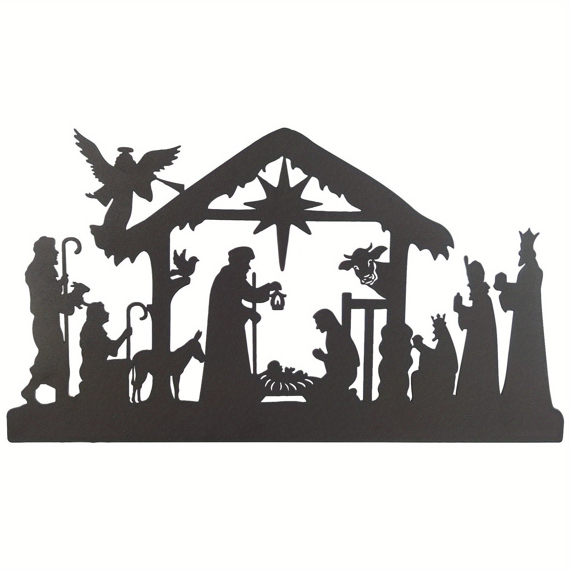 Metal Jesus Birth Wall Hanging Nursery Room Decoration Painting