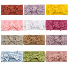 Elastic Bow Ribbed Wide Brim Headband Soft Comfortable