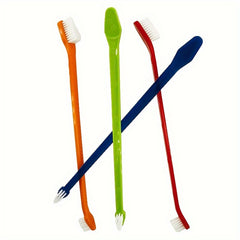 8pcs Double Headed Pet Toothbrush Set Dental Hygiene Soft Bristle Dog Toothbrush