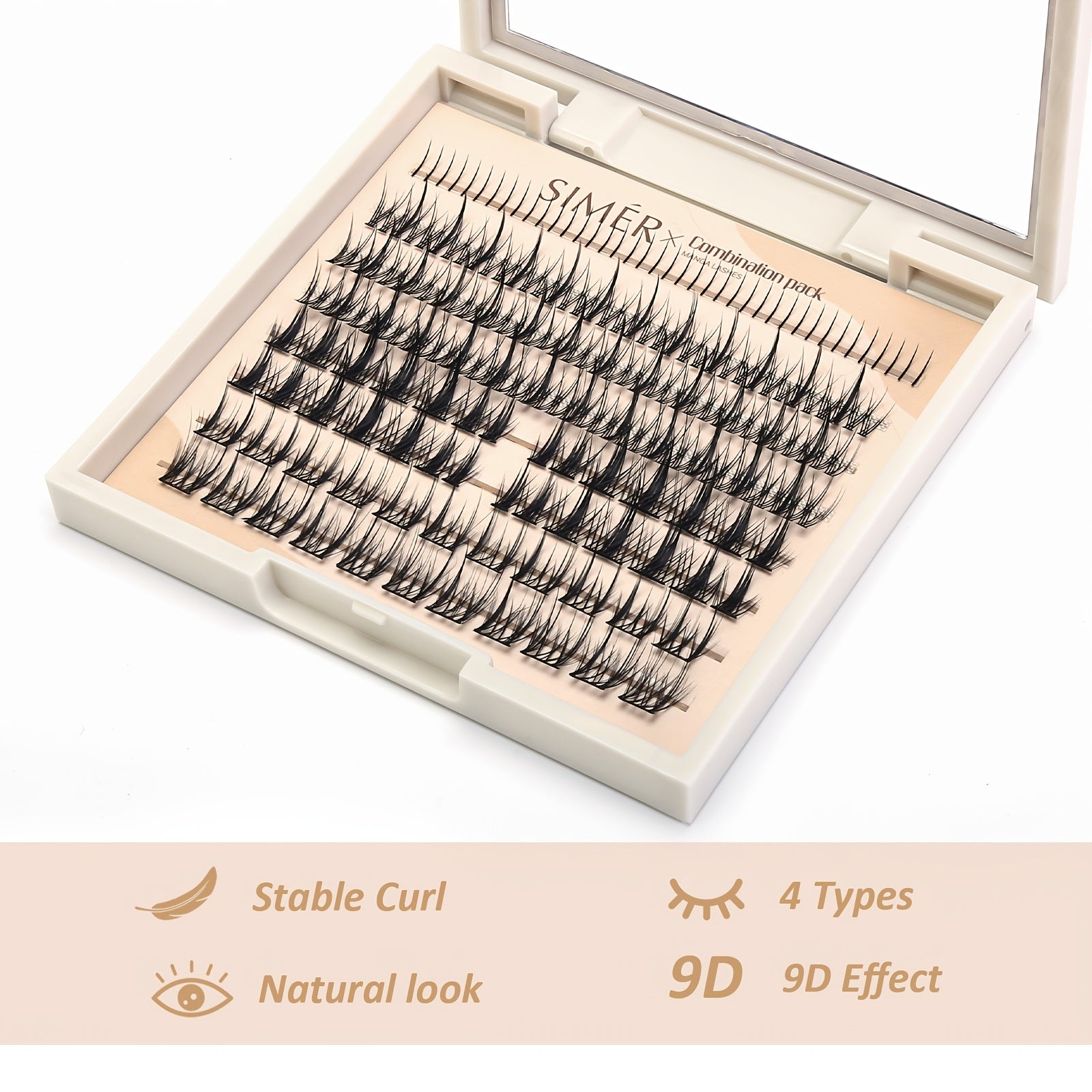SIMER False Eyelashes Kit Manga Lashes Extension Natural Look DIY