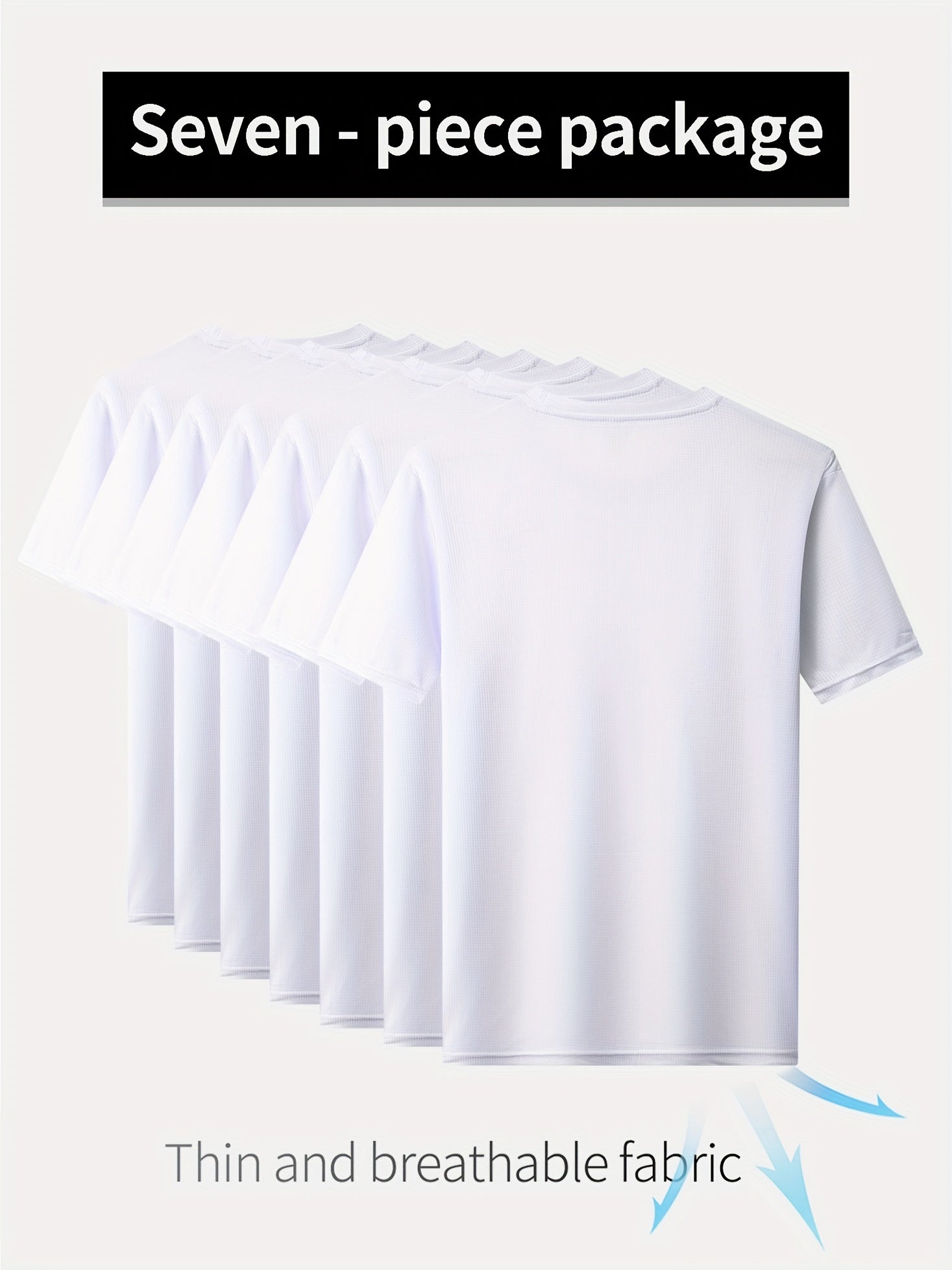 Xinso Prince 7Pcs Men's Quick Dry T-shirt, Breathable Mesh Base Layer