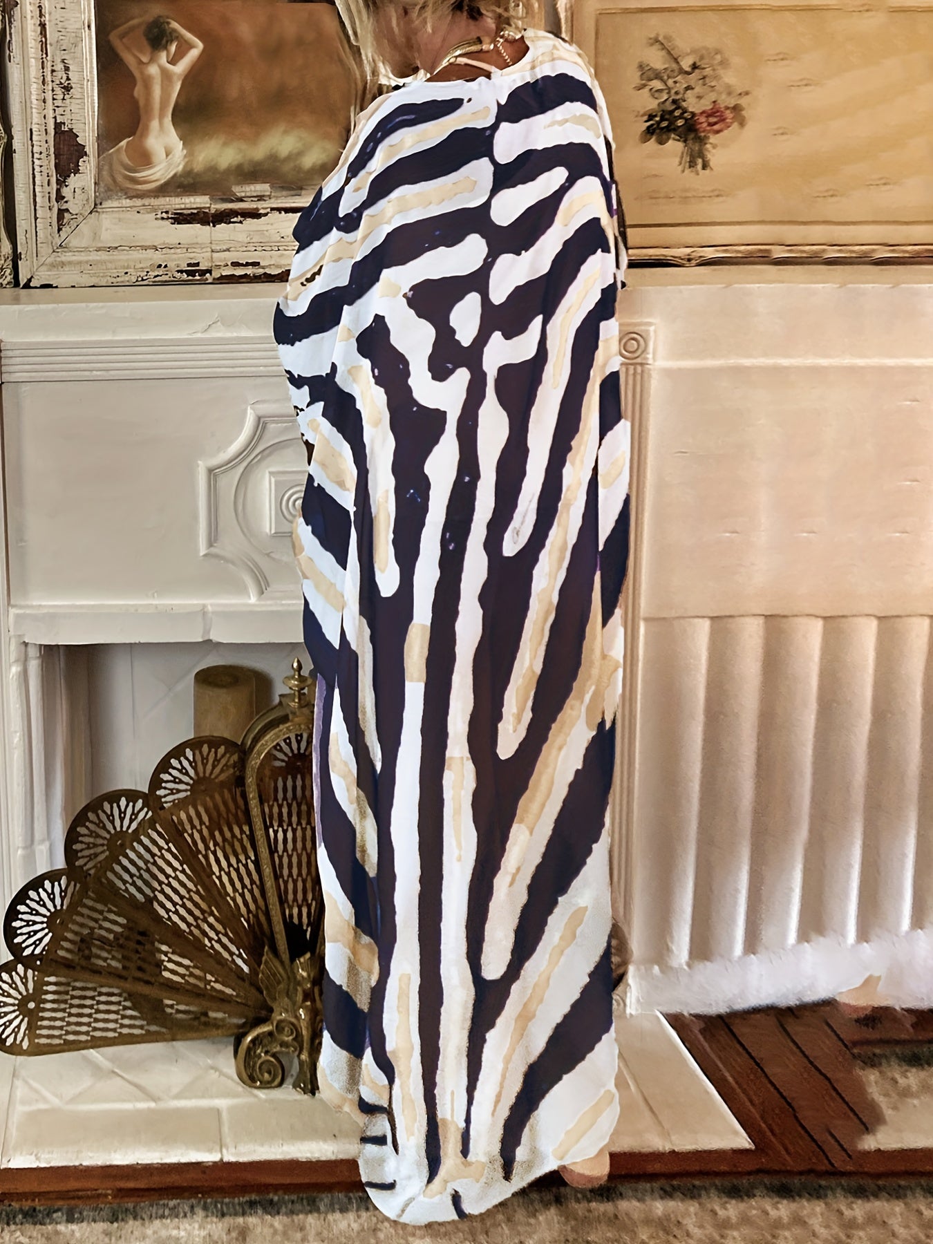 Stripes Tie Front Cover Up Cardigan & Drawstring Pants Set