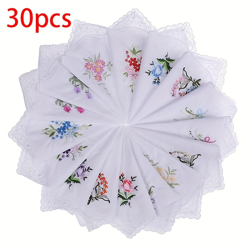 Embroidered Square Scarf Lightweight Lace Handkerchief Unisex
