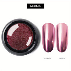 Holographic Red Magic Mirror Nail Powder Purple Nail Art Pigment