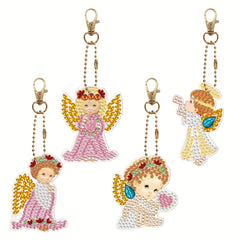Double Sided Diamond Angel Crystal Keychain Kit