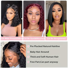 Curly Lace Front Wig Human Hair Wigs For Women 13x4 Curl HD Lace Front Wigs