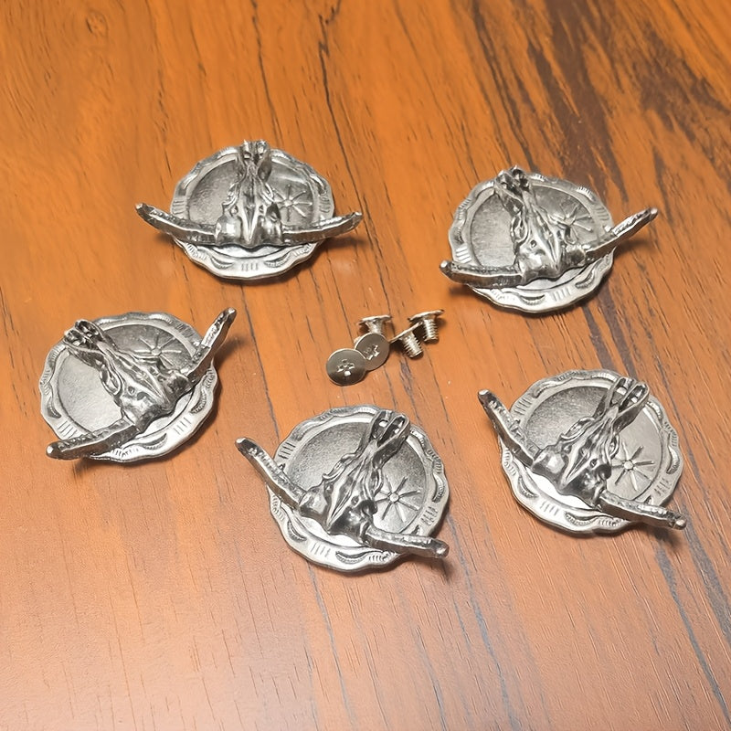 Bull Head Coin Studs Cow Skull Shank Buttons for Casual Wear