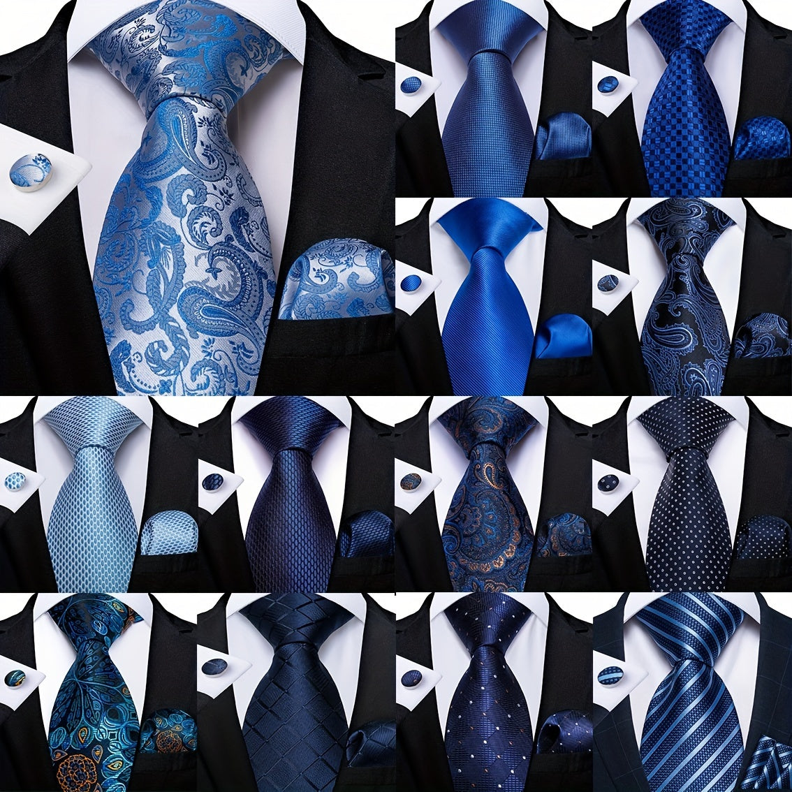 Paisley Striped Silk Tie Set for Men