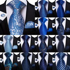 Paisley Striped Silk Tie Set for Men