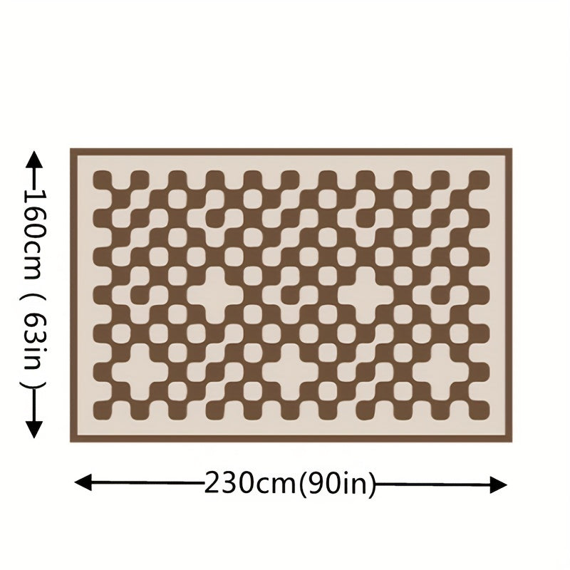 Extra Large Shaggy Area Rug Geometric Pattern Cashmere Fluffy Rug