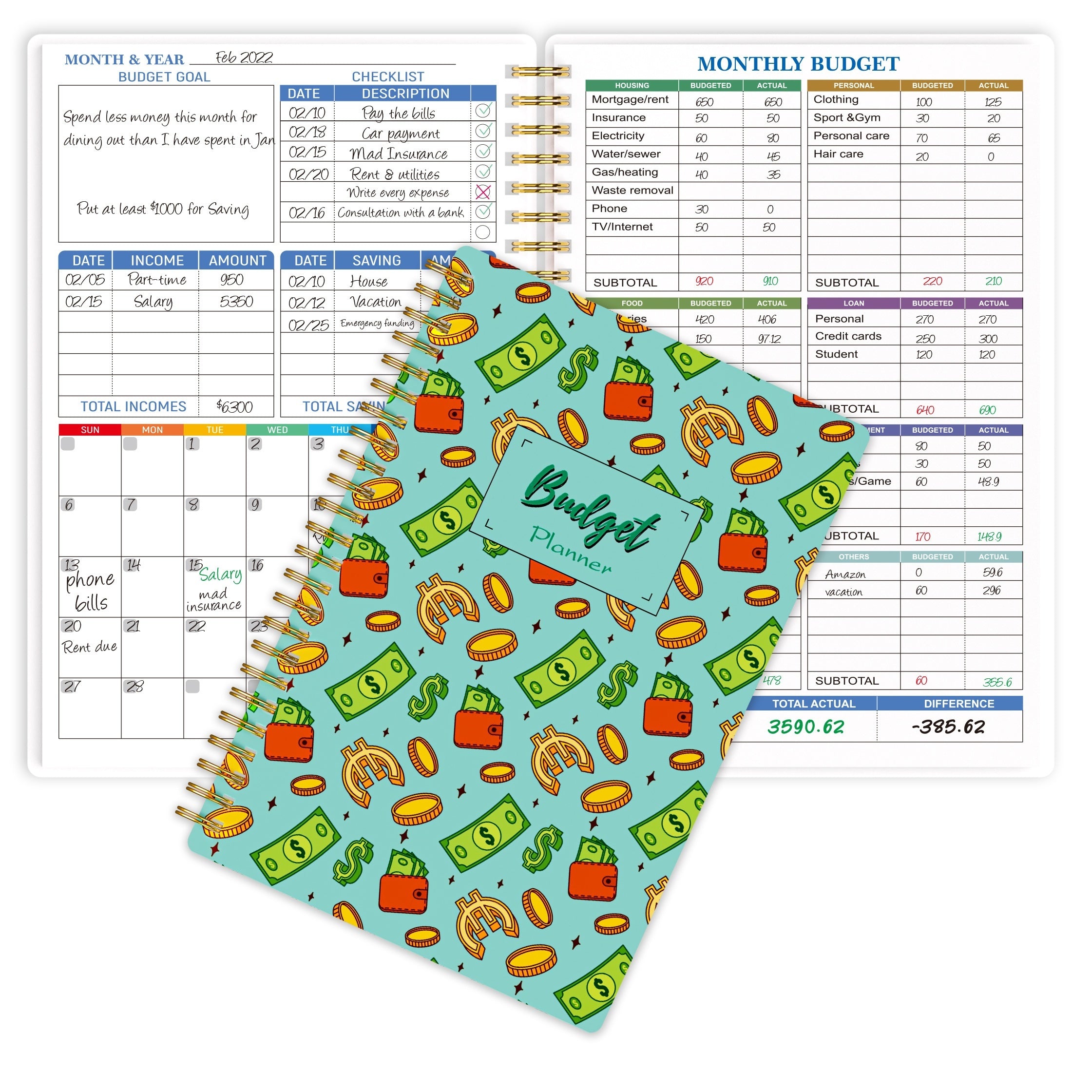 Budget Planner Monthly Finance Organizer Expense Tracker Notebook