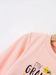 Star Moon & ''My Grandma Loves Me'' Round Neck Sweatshirt For Girls