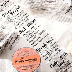 Retro English Word Plant Base Bag DIY Sticker PET Tape