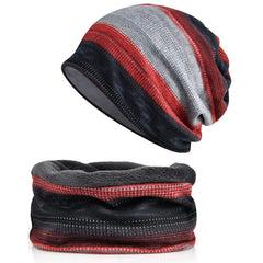 Men's Winter Beanie Hat Scarf Set Fleece Lined Snow Knit Ski Cap