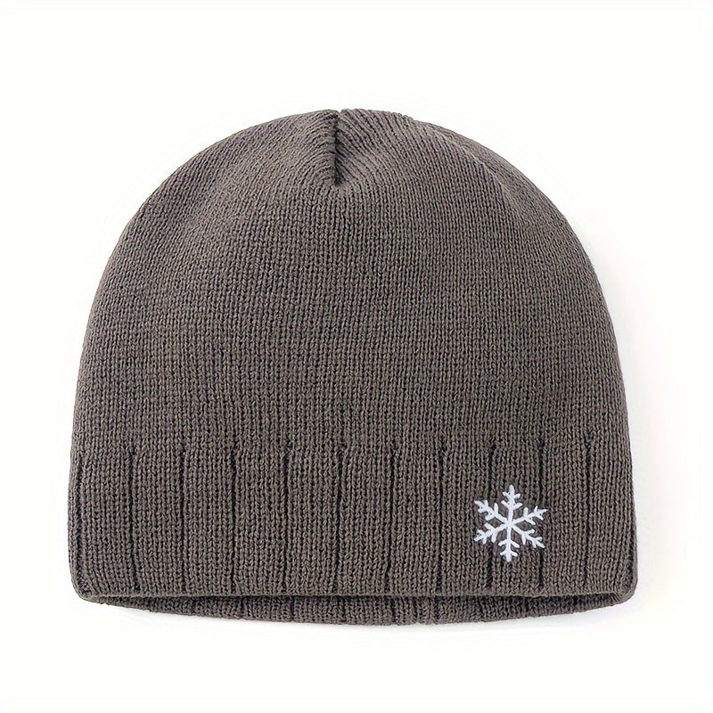 Snowflake Knit Cap Winter Ear Protection Hat Warm Beanie