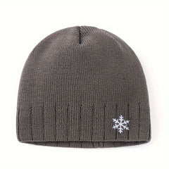 Snowflake Knit Cap Winter Ear Protection Hat Warm Beanie