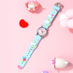 Girls Unicorn Print Waterproof Watch with Rubber Wristband