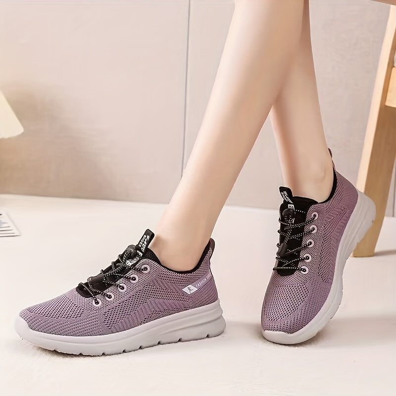 Women's Breathable Mesh Sneakers Lace Up Running Shoes Lightweight Tennis Shoes