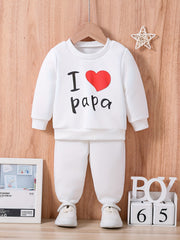 Kids Heart Graphic 2pcs Outfit Sweatshirt Set