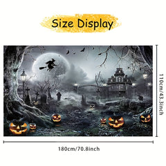 Halloween Decoration Banner 109x179cm Spooky Happy Halloween Pumpkin Backdrop