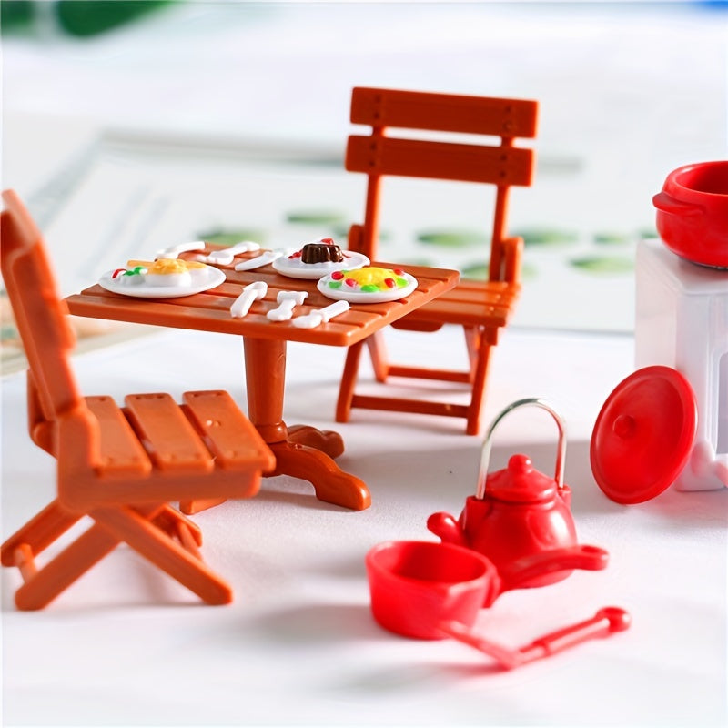 20pcs Mini Kitchenware Toys for Dollhouse Simulated Stovetop Pan Soup Pot & Fork