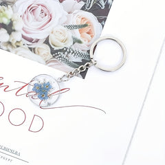 Embossed Daisy Charm Keychain for Women