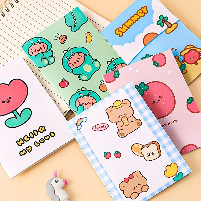 5 Pcs Cartoon Plan Notebook For Elementary School, Small Gift, Birthday Gift