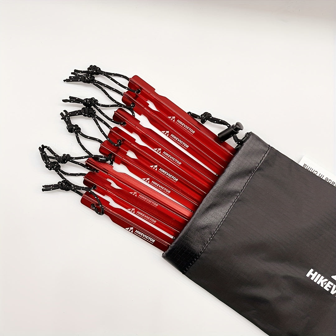 8pcs Aluminum Ground Nails Tent Stakes Reflective Rope Lightweight Tent Pegs