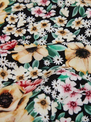 Girls Bohemian Floral Cold Shoulder Ruffle Summer Dress