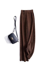 Ribbed Wide Leg Pants Casual Loose Elastic Waist Pants Women's Clothing