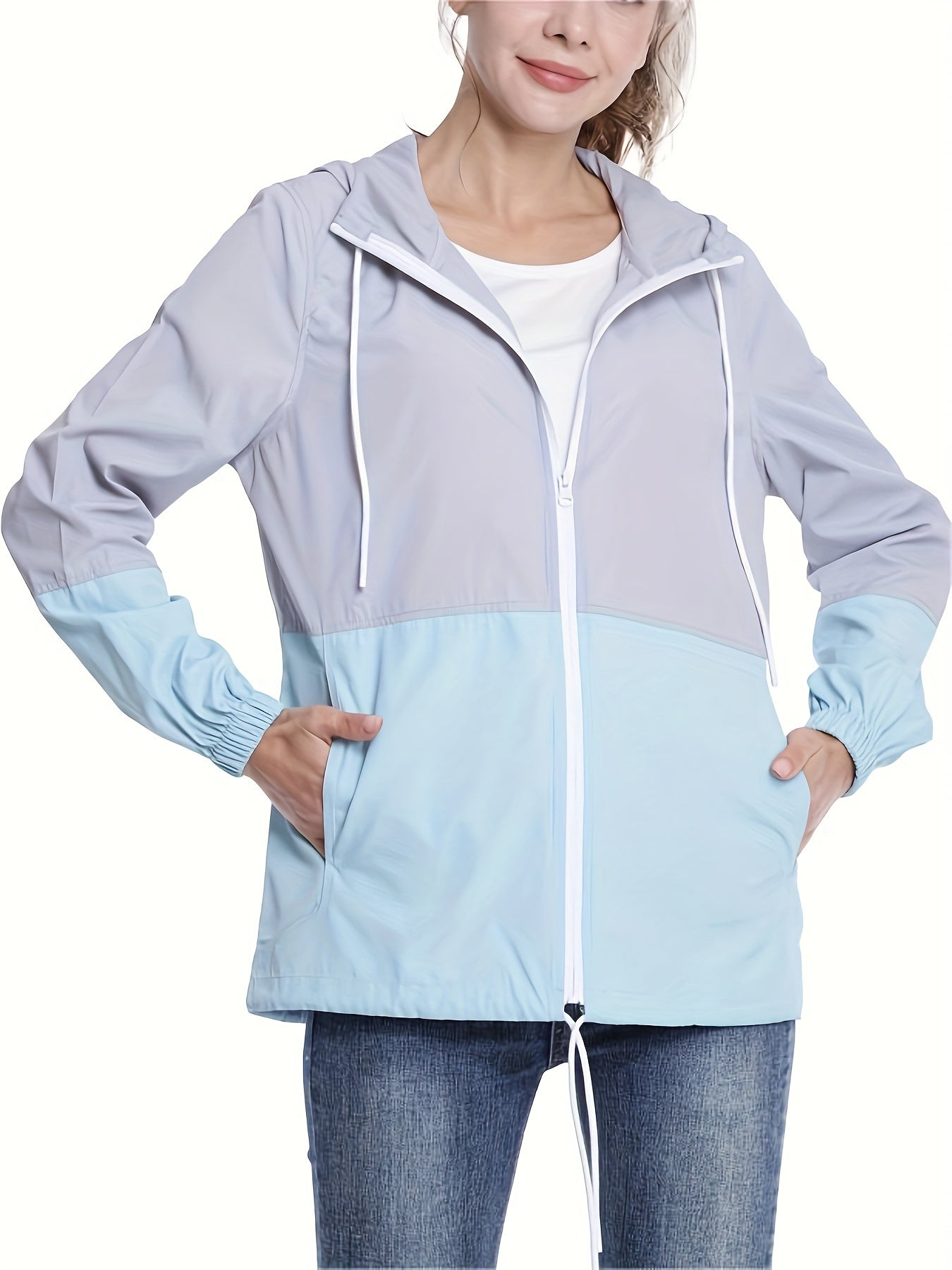Women's Waterproof Hooded Raincoat Lightweight Packable Rain Jacket