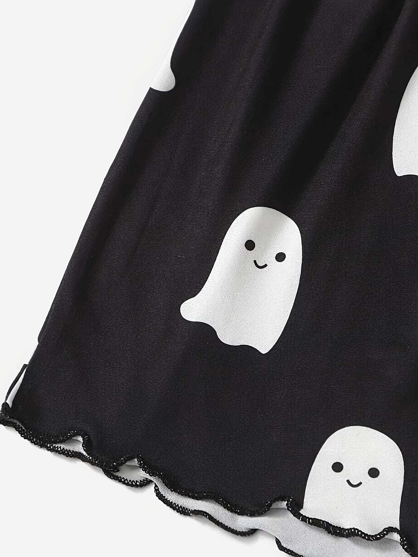 Ghost Print Pajama Set Crew Neck Cami Top & Shorts