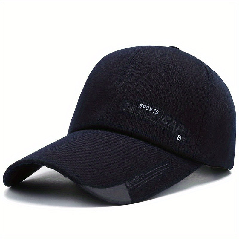 Baseball Cap Print Long Brim Cap Classic Adjustable Plain Hat