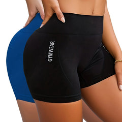 Letter Pattern Yoga Shorts High Stretch Sports Activewear