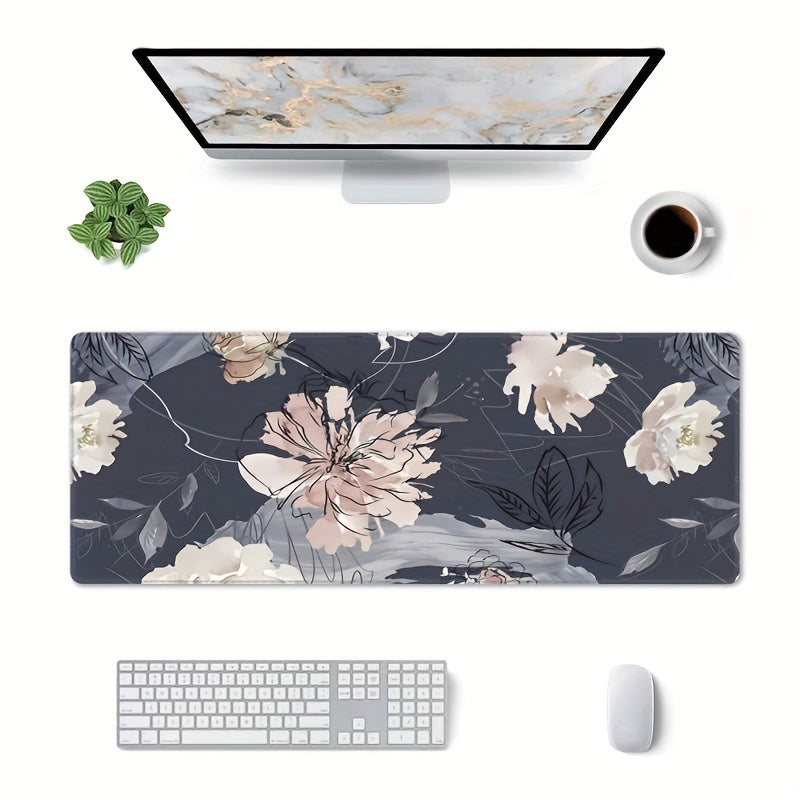 Large Flower Pattern Mouse Pad Non-Slip Rubber Base