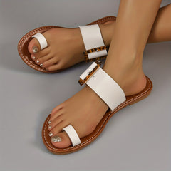 Leopard Print Flat Slides Women's Slip On Shoes