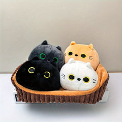 5pc Set 4 Kitten Dolls + 1 Nest Cat Doll Plush Toy Gift