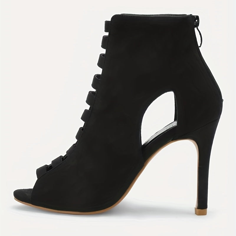 Women's Stiletto Heel Peep Toe Ankle Boots