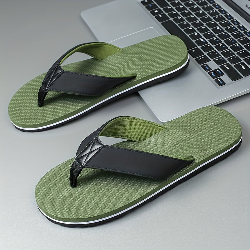 Men's Casual Solid Arch Support Flip Flops Lightweight Non Slip Sandals