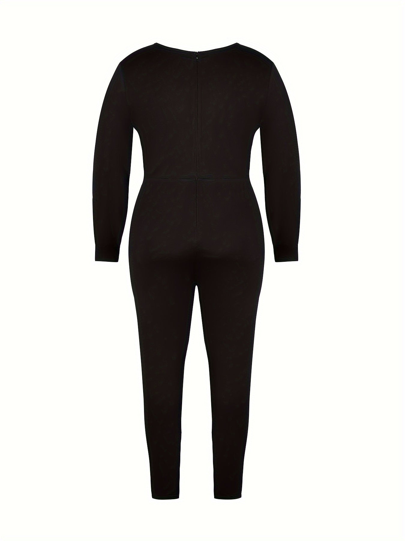 Zipper Long Sleeve Stretch Jumpsuit