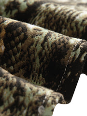 Men's Slim Snakeskin Print Cotton Jeans