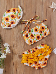 Baby Girls Sunflower Bikini Tankini Swimsuit Set