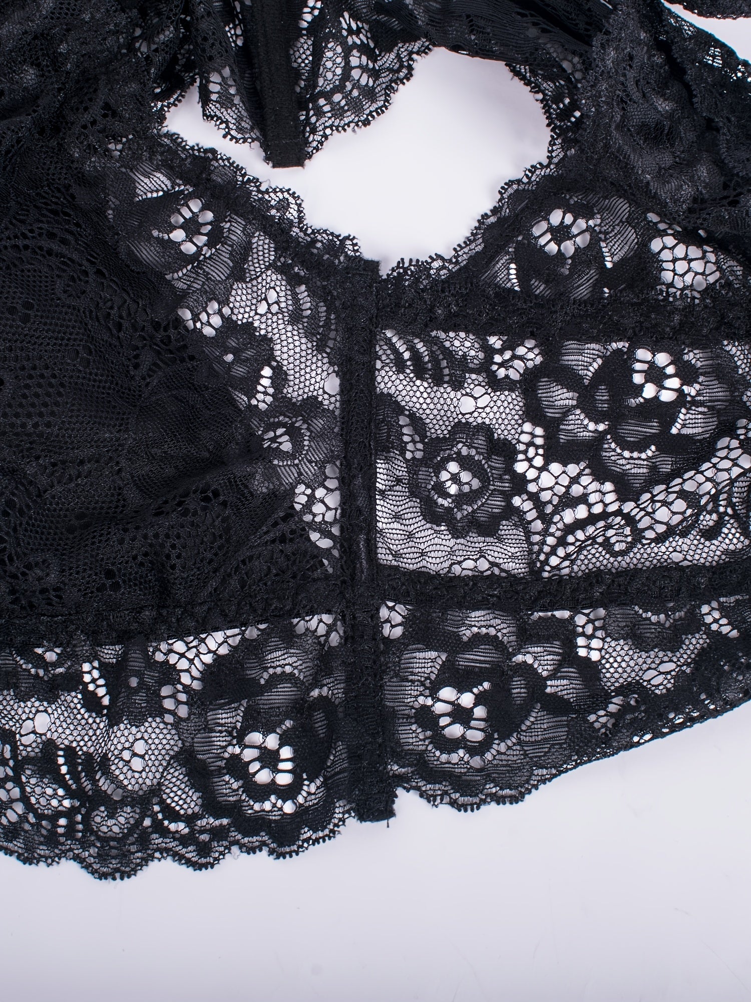 Solid Floral Jacquard Seamless Bra Plus Size Women's Top