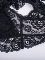 Solid Floral Jacquard Seamless Bra Plus Size Women's Top