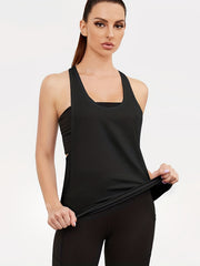 Quick Dry Sleeveless Running Tank Top Loose Fit Sports Solid Top