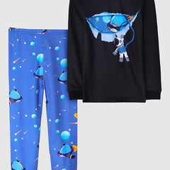Kid's 2pcs Pajamas Astronaut Space Print Loungewear PJ Set