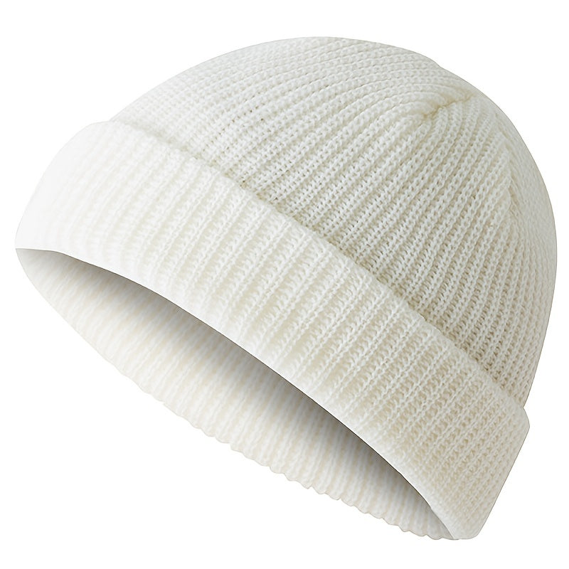Women's Slouchy Knit Beanie Cap Warm Winter Acrylic Roll up Edge Skull