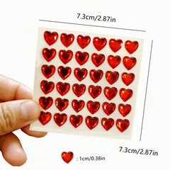 3D Red Heart Plastic Beauty Sticker for Nails Hair Face